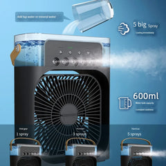 Brand: HAYBERG 
1.0 out of 5 stars
(1)
Portable Air Conditioner Fan, 3 In 1 Ice Mist Mini Evaporative Portable Air Cooler with LEDnightlight, Timer, 3 Wind Speeds and 3 Spray Modes for for Home Office Bedroom Table and Desktop (Black)