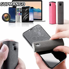 2 in 1 Touchscreen Mist Microfiber Cloth Cleaner Spray Bottle Portable Reusable Cleaning Solution for Phone Laptop IPad Pro